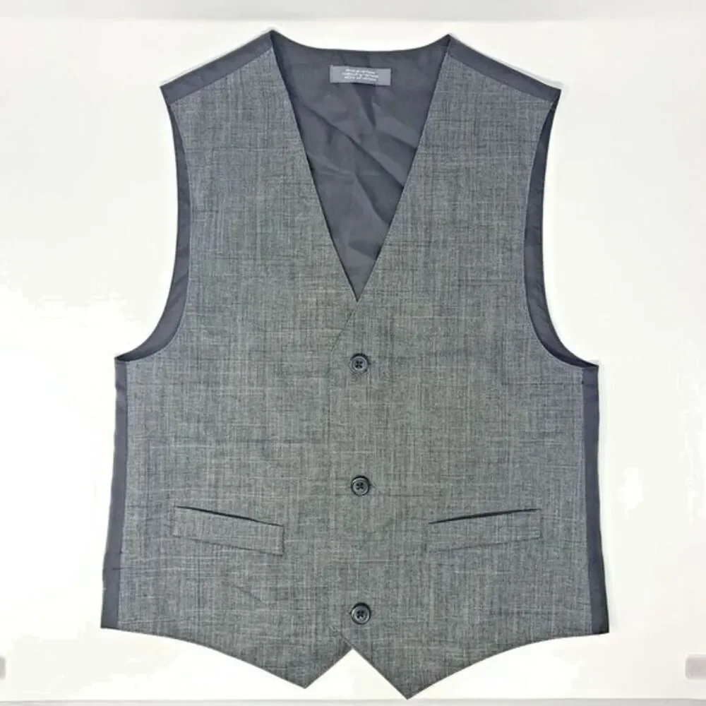Van Heusen Black & Gray Vest 3 Button Front Boys Shirt Size 12